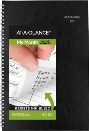 AT-A-GLANCE 2025 Planner, Monthly, 8" X 12", Large, Dayminder, Black (SK20025)