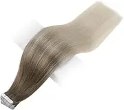 Hair Extension Tape in Human Hair Extensions Balayage Blonde Color Omber Human Hair Skin Weft Glue on Seamless Machine remy by HUANGYUZHENZHI (Color : 8 60, Items per Package : 20 pcs)