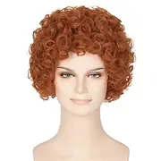 Adult Wig Short Curly Reddish Orange Wig Carnival Cosplay Costume Wig