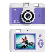Digital Camera, 50MP 1080P Compact Camera, 16X Digital Zoom Anti Shake Portable Video Camera with 32GB SD Card, for Photography Video Vlogging (Purple)