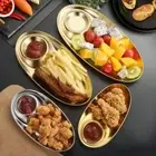 Kitchen Tableware 304 Stainless Steel Tray Golden Cosmetics Tray Fried Chicken