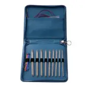 9Pairs Steel Interchangeable Circular Knitting Needle Crochet Hook Set with Case