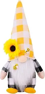Bee Plush - Cute Sunflower Gnomes Plush | Spring Bee Decor, Plush Tomte Bee Day Decor, Swedish Dwarf Bee for Farmhouse Table Shelf Tiered Tray