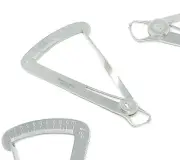 Dental Lab Wax Steel Metal Crown Gauge Caliper Ruler Measuring Scale Spring