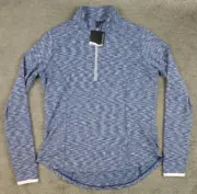 NWT Zero Restriction Shae 1/4 Zip Mock Neck Pullover Women’s M Blue Heathered