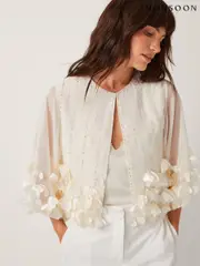 Monsoon Natural Carly Embellished Floral Print Jackets (H58548) | $288