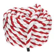 Natural Twisted Cotton Rope 1 Inch x 98 Feet Tug of War Rope, Red White