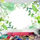 Green Fresh Leafy Flowers 3D Wall Hang Cloth Tapestry Fabric Decorations Decor