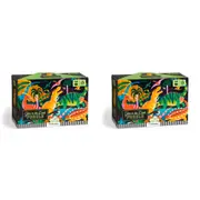 2x 100pc Mudpuppy Glow Jigsaw Puzzle 46x30.5cm Fun Play Game Dinosaur Park 5+