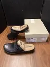 Clarks Women’s Leisa Dream Leather Slide Sandals Black Closed Toe Size 7.5 M