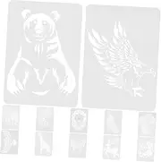 Gadpiparty 12Pcs Animal Painting Stencils Reusable Plastic Templates for DIY Crafts Journaling and Wall Decoration for Parent Activities Easy to Clean and Flexible