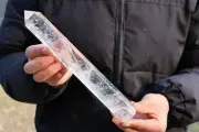 450g Natural Clear Quartz Obelisk Quartz Crystal Point Wand Tower Healing