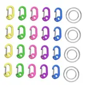 4 Sets Mini Carabiners Aluminum Alloy Keyring Clips D Ring Carabiner Spring