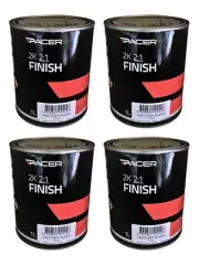 4 x Pacer 2K Factory Rich Deep Black Paint Finish 1L
