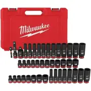 Milwaukee SHOCKWAVE Impact Duty 3/8in.-Drive 6-Point Socket Set, 43-Pc., SAE