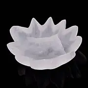 CNYANFEI Large Selenite Bowl for Crystals Charging 4.7-5.5" - Natural Satin Spar Crystal Flower Jewelry Bowl - White Decorative Stone for Home Decor, Storage, Gift
