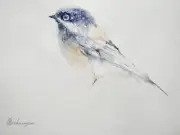Chickadee, Birds, Watercolor artwork, Handmade, Original painting on paper