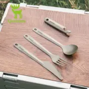 Qunature Titanium Tablewares Knife Spoon Chopsticks Fork Set Picnic Camping