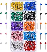 Outus 500 Pieces Map Push Pins Map Tacks Plastic Round Head Tacks with Steel Points (Multicolor, 1/8 Inch)