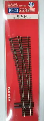 PECO SL-8352 LEFT HAND #5 TURNOUT CODE 83 NICKEL SILVER RAIL - INSULFROG
