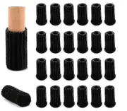 24 Pack Chair Leg Protectors Knitted Furniture Socks Black