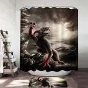 Scary Art the Crematoria Frightening Creature Shower Curtain