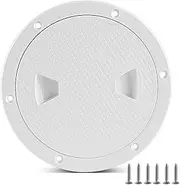 Boat-Ready White Round Non-Slip Inspection Hatches - Sizes 4", 6", 8" with Detachable Cover - ABS Plastic Screw Out Access Hatch Cover for Kayak, Yacht, Marine Accessories White