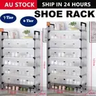 6/7Tier Shoe Rack Stackable Cabinet Organiser Footwear Storage & Dustproof Cover