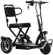 Foldable Mobility Scooters with Seat, 3 Wheel portable Lightweight Scooter, Mobile Electric Scooter for Elderly, Adults