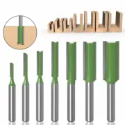 7X For Woodworking 1/4 Shank Cutter Wood Single Double Flute Straight Router Bit