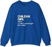 [X.Style] Chilean Girl Definition Chile Flag Country Language ds009 Sweater Royal XL