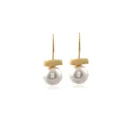Bertie Earrings - Metal-Sterling Silver - Stone-White Pearl - Finish-Matt