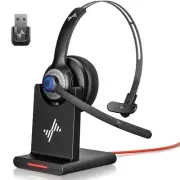 Bluetooth Headset - Wireless Headset with Noise Cancelling Microphone, V5.2 C...