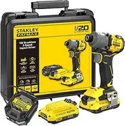 18V STANLEY® FATMAX® V20 Brushless 3-Speed Impact Driver – 2x2.0Ah Kit