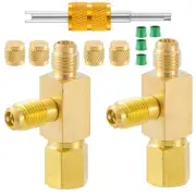 Quick Coupler Access Tee, 1/4'' Valves Core Quick Coupler Tee Adapter with Sw...