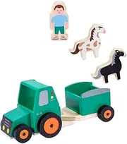 Totority Children's Educational Wooden Tractor Mini Car Model Safe Fun Plaything