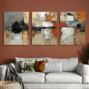3pcs Abstract Geometric Modern Wall Art Canvas Framed 50x70cm