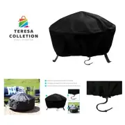 Round Outdoor Fire Pit Cover - Heavy-Duty 300D Polyester and PVC with Drawstr...
