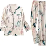 [Generic] Complete Set Of Women Pajama Sets For Night S To Clean Silk Female Casual Dressing Sleepwear Set Unique