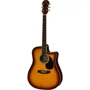 Aria AWN-15CE Prodigy Series Dreadnought Guitar with Cutaway Tobacco Sunburst