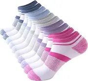 [FOOT AMAZING] Womens Ankle Socks No Show Low Cut Socks 5 Pairs Seamless Lightweight Non Slip Cushioned Casual Socks for Women