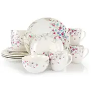 Gibson Home Floral Splash 16 Piece Round Fine Ceramic Dinnerware Set