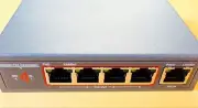four port PoE Switch extender powered by one poe in four port out 60w pass-thru