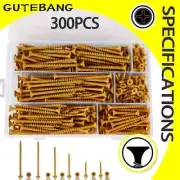 300Pcs Wood Screws Assortment Kits, Five Size Deck Screws Star Drive Screws With