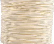 KONMAY 1 Roll 305yd Braided 1.0mm Nylon Shamballa Macramé/Beading Cord,Chinese Knotting Cord, Kumihimo Beading String, Cream 520