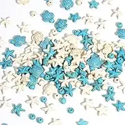 ToBelT 314pcs Turquoise Beads Sea Turtle Beads Starfish Beads Charms bluewhite Synthetic Turquoise Beads 8 Styles Sea Turtle Starfish Beads Necklace for Bracelets Necklace Jewelry Making