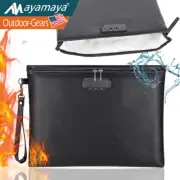 Fireproof Document Bag with Lock Waterproof Secure Zipper Closure Money Pouch