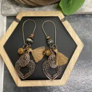 3” Bronze-tone Earring Set Bohemian Retro Drop Dangle New Free Ship B6114