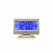 Digital Silver Calendar Alarm LCD Table Clock Snooze Dementia Backlight Display