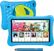 Children's Tablet HD 10.1 Inch Children's Tablet, 12GB (4+8 Expand) RAM 128GB ROM - Kids Tablet KIDOZ APP - Android 13 Tablet with Children with Touch Pen and Drop-Proof Case Pre-Installed, Blue